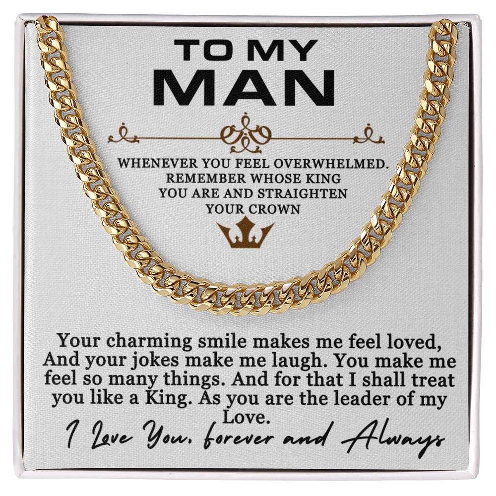 To My Man - My King - Cuban link Necklace (Gold/Stainless Steel)