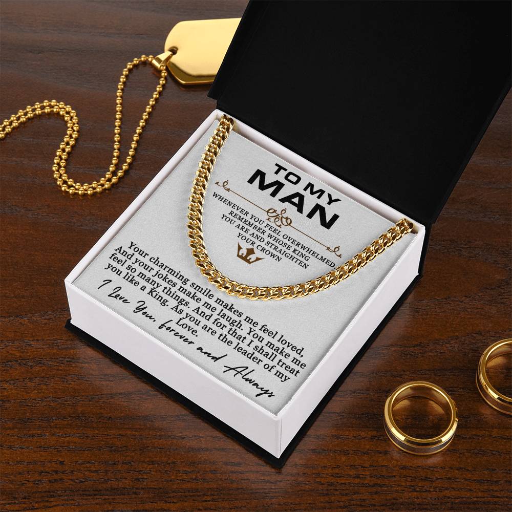 To My Man - My King - Cuban link Necklace (Gold/Stainless Steel)