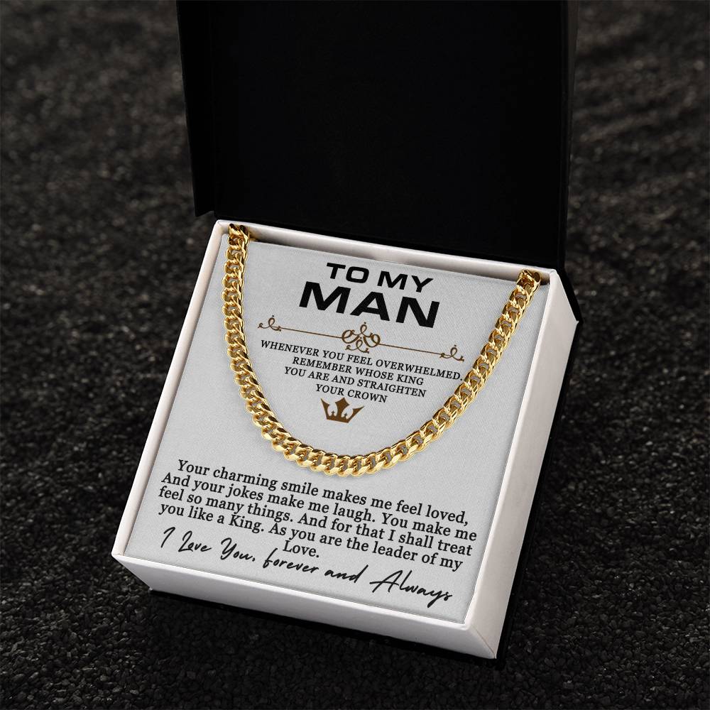 To My Man - My King - Cuban link Necklace (Gold/Stainless Steel)