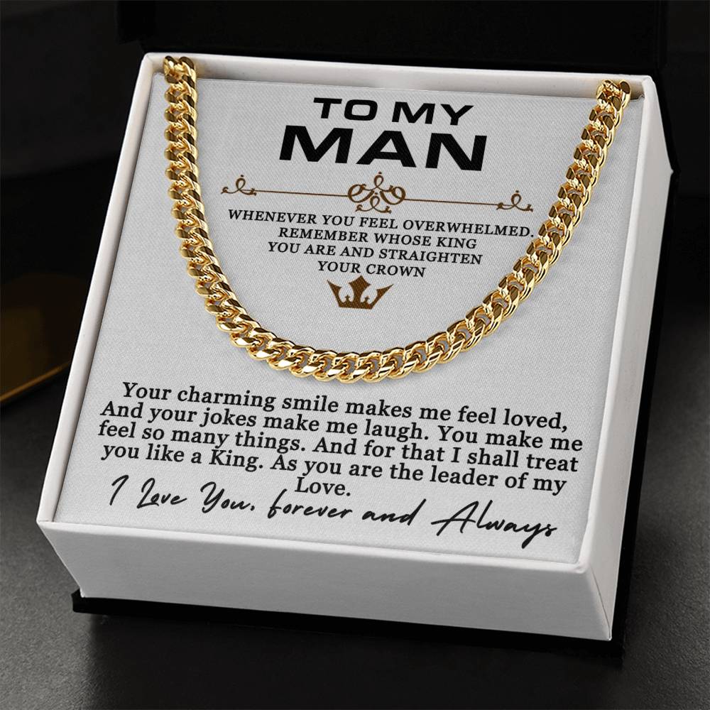 To My Man - My King - Cuban link Necklace (Gold/Stainless Steel)