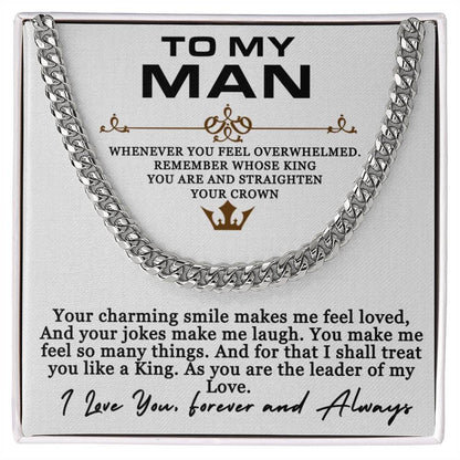 To My Man - My King - Cuban link Necklace (Gold/Stainless Steel)