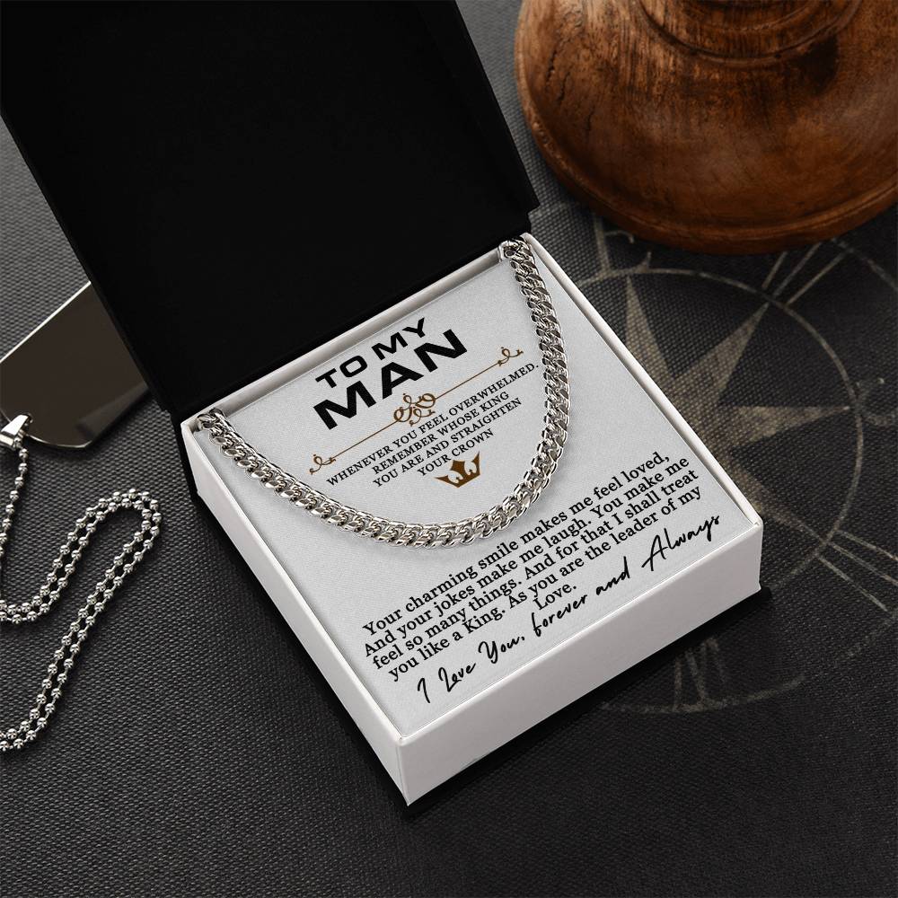 To My Man - My King - Cuban link Necklace (Gold/Stainless Steel)