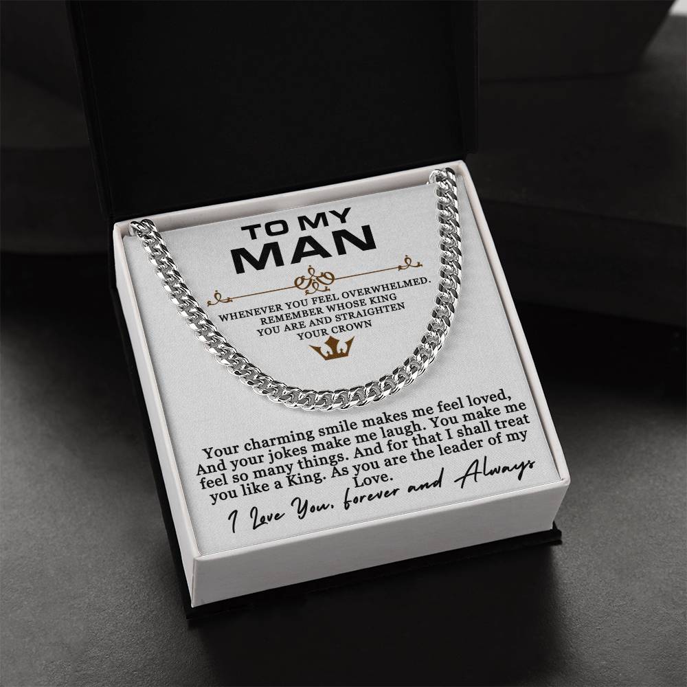 To My Man - My King - Cuban link Necklace (Gold/Stainless Steel)