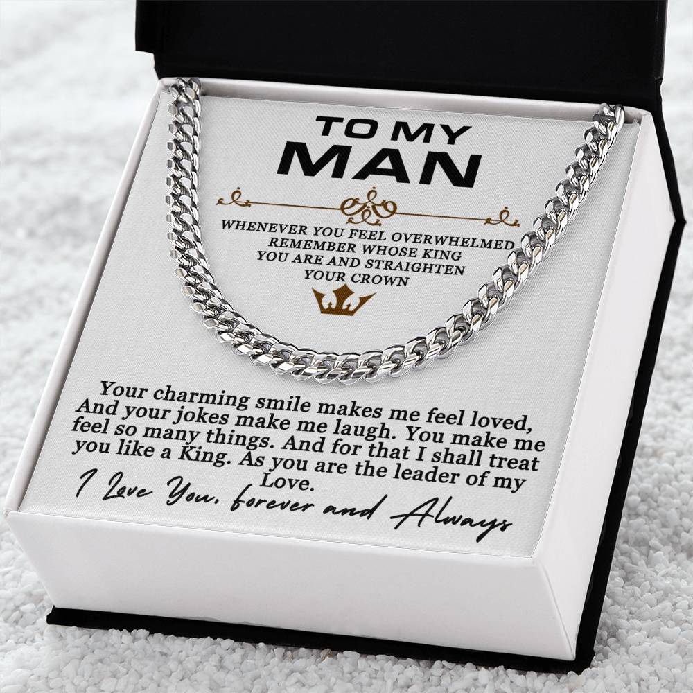 To My Man - My King - Cuban link Necklace (Gold/Stainless Steel)