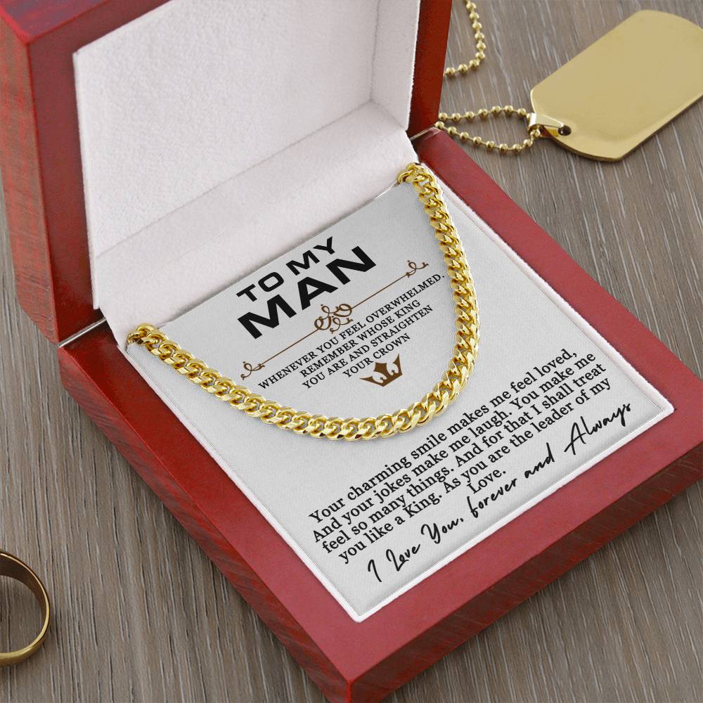 To My Man - My King - Cuban link Necklace (Gold/Stainless Steel)