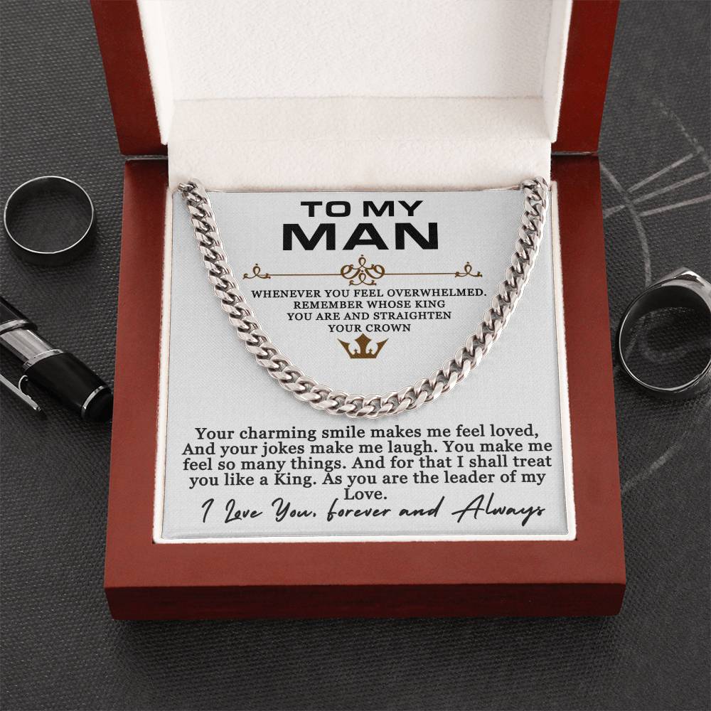 To My Man - My King - Cuban link Necklace (Gold/Stainless Steel)