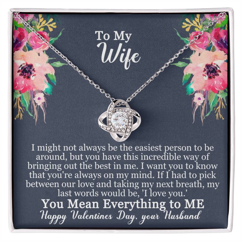 To My Wife - You Mean Everything- Love Knot (Yellow/White Gold)