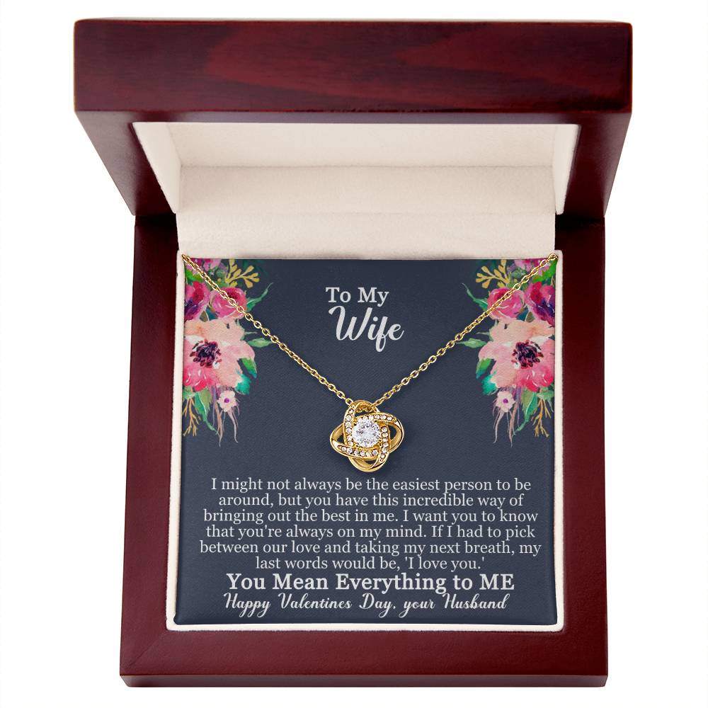 To My Wife - You Mean Everything- Love Knot (Yellow/White Gold)